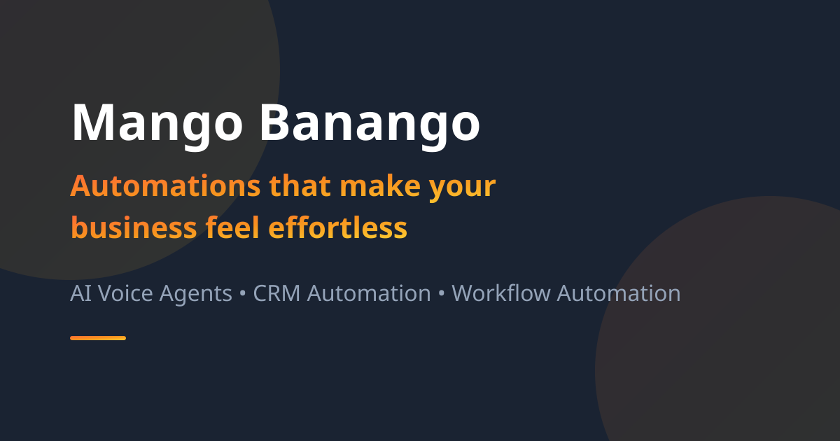 Mango Banango - AI Automation for Service Businesses | 24/7 Voice ...